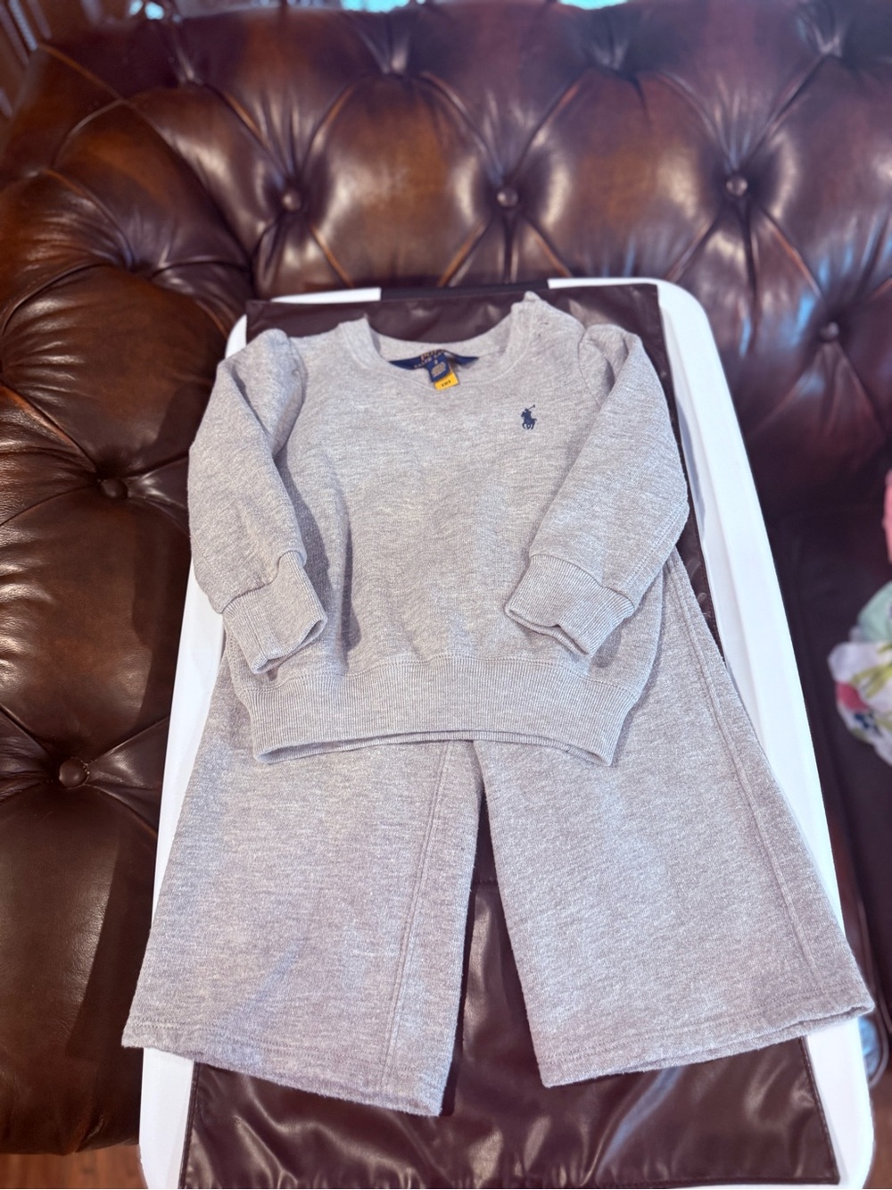Polo by Ralph Lauren Heather Gray Kids Sweatshirt & Sweatpants Set